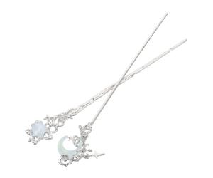 PartyKindom 2pezzi Fermagli Stella e Forcina a Forma Di Mezzaluna Strass Accessori Per Capelli Minimalisti Bacchette Per Donne e Forcine a Forma Di Stella e Mezzaluna Per Uso Quotidiano