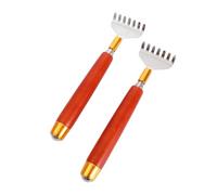 PartyKindom 2pezzi Grattaschiena in Acciaio Inossidabile Manico in Legno Strumento per Graffiare Artigli Flessibili Massaggia Punti di Agopuntura e Allevia la Fatica