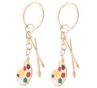 PartyKindom 2pezzi Portachiavi Forma Di Mini Tavolozza Lega Ciondolo Decorativo Per Borse e Zainetti Simpatico Souvenir Per Artisti e Amanti Della Pittura
