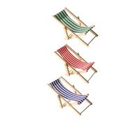 PartyKindom 3 Mini Sedie in Legno Pieghevoli per Casa delle Miniatura Dettagliate per Decorazioni Mare e Esterni Robusto e Salvaspazio