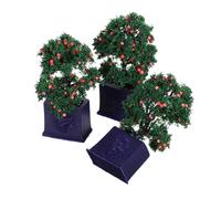 PartyKindom 3 Miniature Potted Artificial Fruit Trees Realistic Dollhouse Plants For DIY Crafts And Photography Lightweight Decorative Faux Bonsai For Indoor Mini House Decor