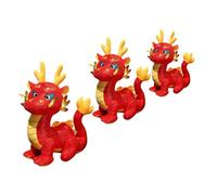 PartyKindom 3 Pezzi Bamella Mascotte Bambola Morbida Dragon Soft Toy Giocattoli Di Peluche Giocattoli Del Drago Pupazzo Di Pezza Figurina Bambole Peluche Del Drago Del Nuovo Anno Cotone Pp