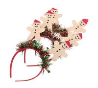 PartyKindom 3pezzi Fasce per Capelli di Pan di Spezie Copricapo per Costumi di Natale Accessori per Capelli per Cabine Fotografiche Decorazioni per Feste di Natale Adatte Tutte le Età