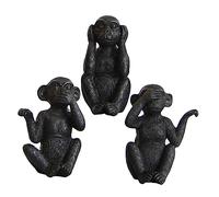 PartyKindom 3pezzi Statua Di Scimmie in Resina Decorazioni Artigianali Forma Di Animale Posizioni Diverse Non Vedo Non Ascolto Design Per e Vetrina