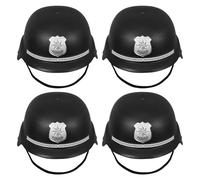 PartyKindom 4 Pezzi Caschi Poliziotto British Bobby Cappelli Polizia in Plastica per Costume Halloween e Giochi di Ruolo Accessorio Cop per Feste e Cosplay