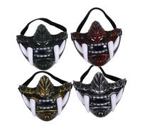 PartyKindom 4 Pezzi Maschere Giapponesi Cosplay in Plastica Resistente Maschere da Teatro Colorate per Party e Halloween Design Autentico e Viso Completo per Adulti Comfort e Durata Garantiti