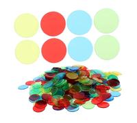 PartyKindom 400 Chip Bingo Colorati Gettoni Trasparenti per Giochi e Classi per Coprire Chiamati Materiale Confezione Giallo e Verde