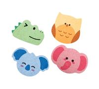 PartyKindom 4pezzi Spugne Da Bagno in Polpa Legno Forma Animale Spugne Riutilizzabili Per Pulizia Della Compressione Per Doccia Design Koala Gufo
