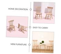 PartyKindom 5 Mini Wood Chair Doll House Furniture With Realistic Round Edges Creative Miniature Wooden Chairs For DIY Dollhouse Accessories And Home Decor