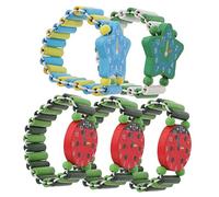 PartyKindom 5 pezzi Orologi in Legno per Braccialetti Colorati Cartoon Educativi per Imparare Sicuri e Divertenti Colori Casuali Colore Casuale Colore Casuale
