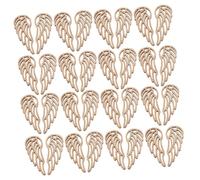 PartyKindom 50 Decorazioni Legno Angelo Naturali per Progetti DIY Fette Legno Grezzo Senza Materiali Artigianali per Scrapbooking e Addobbi Natalizi