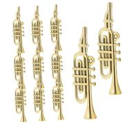 PartyKindom 50pezzi Mini Strumenti Musicali Ornamentali Modelli Tromba Sassofono Tromba Clarinetto Accessori Per Case Delle Bambole Decorazioni Albero Natale Artigianato Per Feste