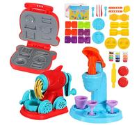 PartyKindom 51 Strumenti per Pasta Modellabile Gelatiera Macchina per Hamburger e Tagliapasta Colorati per Sviluppare Abilità Motorie e in Anni