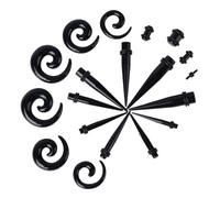 PartyKindom 54pezzi Dilatatori Auricolari in Acrilico Di Kit Di Espansione Per Tunnel Auricolari Strumenti Per Iniziare Dilatare Le Orecchie Cono Di Vario Dimensioni Leggero e Durevole Per Uso