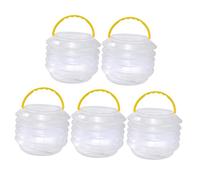 PartyKindom 5sets per Lavaggio Pennelli Trasparente Secchio Spazzola Telescopica Resistente all Portatile Maniglia per Lezioni d Arte Pittura e attività Artistiche