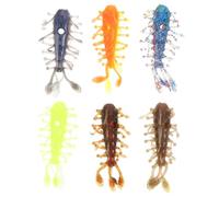 PartyKindom 6 Pezzi Esca Morbida a Forma di Gamberetto per Pesca in Acque | Plastica Morbida Tpe, Effetto Visivo Luminoso e Superficie Testurizzata, per Moli e Piante Acquatiche