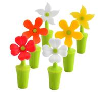 PartyKindom 6 pezzi Tappi Versatori Vino Silicone Forma Fiore per Bottiglie Vino e Decorativo per Conservare e Tue Bottiglie