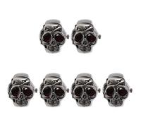 PartyKindom 6 Pz Orologio Ad Anello con Testa di Fantasma Orologio da Dito per Uomo e Donna Punk Orologio da Dito retrò Scheletro Lega di Zinco Aprire Il Coperchio A Conchiglia Anello Elastico