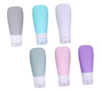 PartyKindom 6pezzi Flacone Cosmetico da Viaggio Contenitori da Viaggio in Silicone Flaconi Portatili per Cosmetici Rosa Grigio Blu Lago Bianco Grigio Verde Pz Ciascuno