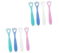 PartyKindom 8pezzi Spazzolini Per Lingua Silicone Strumenti Orali Sicuri e Morbidi Per Adulti e Ragazzo Ragazza Pulizia Della Lingua Per Combattere Alito Cattivo Casual