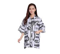 PartyKindom Abbigliamento per Parrucchieri Uniforme Maniche Corte Chiusura con Zip Bianco Xl per Lavoro Salone e Coloristi