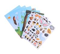 PartyKindom Adesivi Mix and Match Animali e Volti Espressivi Per Bambini, Set 93 Pezzi in Carta Spesso Riutilizzabile, Creatività e Gioco Educativo Per Feste e Attività Di Gruppo