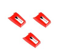 PartyKindom Ago dello Stilo per Lettore di Dischi in Plastica e Alluminio Rosso Punte Coniche, 3 Pezzi, una Risposta dei Bassi e Realismo Superiore, Accessorio Musicale