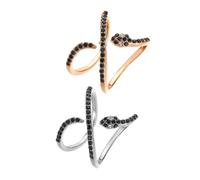 PartyKindom Anelli Da Dito Serpente Aperti 2 Pezzi in Argento Dorato, Gioielli Da Donna Chic Per Dito Indice, Accessori Eleganti Per Eventi Speciali e Uso Quotidiano