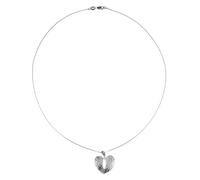 PartyKindom Angelo Custode Collana Cuore Per Stratificato Cuori Catena Della Clavicola Cardiaca in Argento Sterling Silver 925 Sterline D'argento