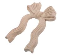 PartyKindom Applique Classico in Legno Intagliato Beige a Forma di Fiocco Robusto e Resistente alla Deformazione per Decorazione Soggiorno