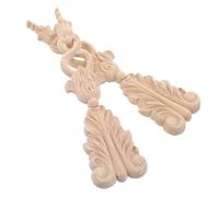 PartyKindom Applique Design Verticale Versatile Intagliata in Legno Non Verniciato 2 in Barocco per Decorazione Mobili Domestico e