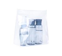 PartyKindom Borsa Da Toilette Trasparente in Pvc 3 Pezzi Set, Organizer Portatile Per Trucco e Cosmetici, Beauty Case Da Viaggio Compatto e Resistente Per Valigetta e Zaino