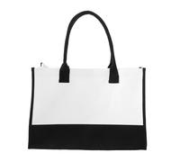 PartyKindom Borsa Tote in Tela Bianca Lettere, Capiente e Portatile | Look Minimale alla Moda, per Spiaggia Estiva, Palestra, Spesa e Borsa Quotidiana