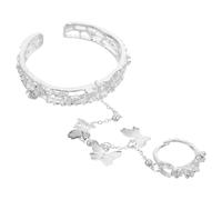 PartyKindom Bracciale Dito Farfalla in Leggero Bracciale Anello Collegato per Donna con Catena Resistente Elegante Accessorio per Polsi Sottili Regalo per Occasioni Speciali