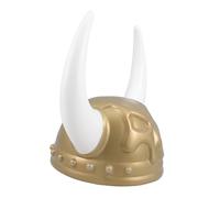 PartyKindom Cappello Da Pirata Del Diavolo Viking Accessorio Di Halloween Per Adulti Cappello Vichingo Con Corna Costume Da Guerriero Di Halloween Cappello Da Guerriero Vichingo D'oro Plastica