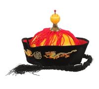 PartyKindom Cappello Resistente e Portatile Cinese in con Trecce e Coda di in Cartone e Feltro, per Performance e Cosplay