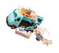 PartyKindom Carretto Dei Gelati Per Casa Delle Bambole in Miniatura Con Da Spiaggia Ombrellone e Accessori Alimentari Realistici Per Giochi Ruolo Per Ragazzo e Decorazioni Da Te