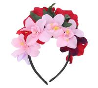 PartyKindom Cerchietto Flower Crown Halloween con Fiori Artificiali Scuro e Fascia Costume Day Of The Dead Accessorio e Confortevole per Feste Tema