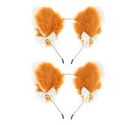 PartyKindom Cerchietto per Chioma Anime Orecchie di Peluche 2 Pezzi, Fascia Cosplay per Festa Halloween Decorativa, Accessorio Morbido Adatto a Tutte le Taglie, Regalo per Ragazze e Feste