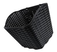 PartyKindom Cestino per Bicicletta Elettrica in Plastica con Copertura, Cestino Intrecciato Anteriore in Rattan Sintetico Nero, Portaoggetti Capiente per Bici da Adulti, Adatto a Uso Urbano