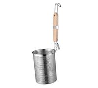 PartyKindom Colino in Acciaio Inossidabile con Manico in Legno Scolapasta Multifunzione per Pasta Noodle e Hot Pot Resistente e Antiruggine per Cucina