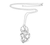 PartyKindom Collana Gabbia per Metallo Argento Portapietre Vuote Pendente Decorativo per Creazioni Uniche e Accessori Gioielli Eleganti