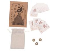 PartyKindom Completo I Ching con Carte Esagrammi e Monete Cinesi Antiche per Fortuna Ricchezza e Include Guida Istruzioni per Apprendimento e Approfondita