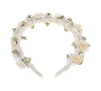 PartyKindom Copricapo da Sposa Cerca Fiori di Perle Copricapo da Sposa Cerca per Capelli da Damigella d Onore Fiori Finti per Bambine