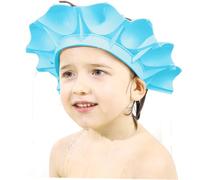 PartyKindom Cuffia Doccia Regolabile in Protezione Orecchie e Occhi per Bagnetto Blu