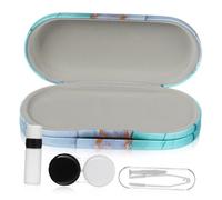PartyKindom Custodia Per Occhiali Doppia Multiuso in Materiale Pu Tessuto Floccato, Custodia Portatile Per Occhiali e Lenti, Adatta a Viaggi e Uso Quotidiano
