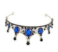 PartyKindom Di Diamanti in Cristallo Per Corone Tiara Di Strass Nozze Diadema Per Le Donne Fascia Festa Nuziale Da Principessa Con Strass Per Donna Blue Lega Di Zinco