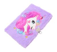PartyKindom Diario Segreto Unicorno per Bambine con Lucchetto Copertina Morbida in Peluche Taccuino Colorato per Scrivere e Disegnare Regalo Bambina Anni Taccuino Journal Protetto e Portatile