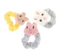 PartyKindom Elastici Chioma Donna 3 Pezzi Peluche Testa Coniglio, Fissano la Coda di Cavallo e Possono essere Usati come Braccialetti, per Varie Occasioni