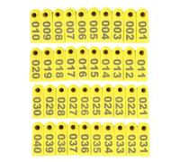 PartyKindom Etichette Auricolari per Tracciare e Prevenire del Bestiame per Bovini 100 Numerate in Tpu Giallo, Facili da Identificare